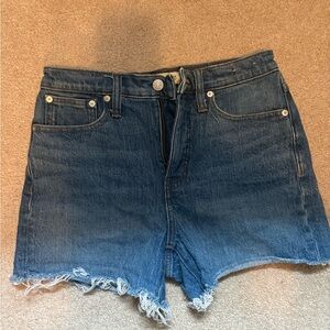 Madewell Blue Jean Shorts High-Waisted Frayed Hem